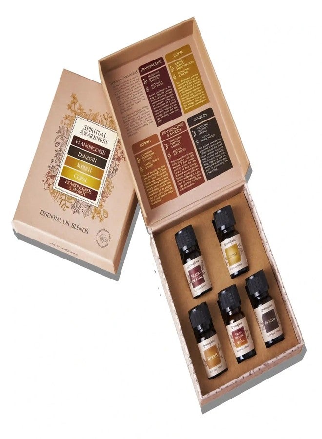 Aromafume Spiritual Awareness Resin Essential Oil Diffuser Blend Gift Set by Aromafume | Frankincense, Myrrh, Benzoin, Copal, Frankincense & Myrrh | 5 x 10ml | Stimulate a Connection | Charged with Pure Resins - Image 1